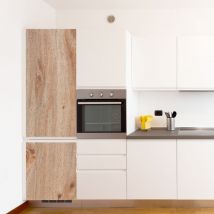 Sticker réfrigérateur et lave vaisselle, imitation Bois Beige, 180 cm x 59,5 cm