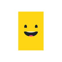Sticker réfrigérateur et lave vaisselle, smiley grand sourire jaune joie déco, 75 cm x 49 cm
