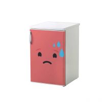Sticker réfrigérateur et lave vaisselle, smiley inquiet rose émotion déco, 75 cm x 49 cm