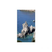 Sticker réfrigérateur et lave vaisselle, trompe l'oreil bord de mer, rocher et falaises, 180 cm x 100 cm