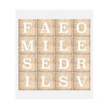 Sticker Relief 'Lettres' 41x41cm Blanc