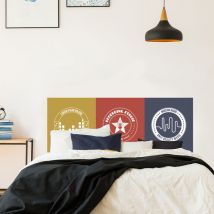 Sticker tête de lit, graphique tendance, couleurs pastels, chambre pour fan de musique, 60 cm x 160 cm