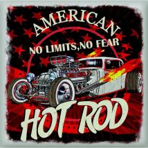 Sticker Vintage Voiture American Hot Rod « Dragster » - 1 planche 30 x 30 cm