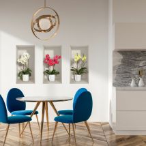 Ambiance-sticker - Stickers 3D fleurs orchidées printanières 60 x 90 cm