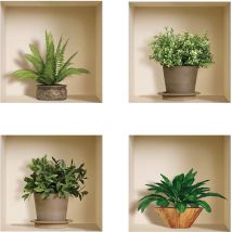 Linghhang - Stickers adhésifs 3D,Sticker Mural Autocollant Petits Palmiers - Stickers muraux chambre adulte - Stickers muraux 3D - Decoration Murale