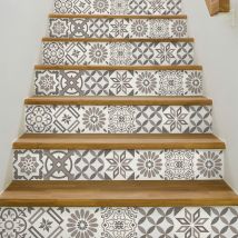 Ambiance-sticker - Stickers adhésifs escalier carrelages contremarche - cyndia - 2 bandes de 12.5x90cm