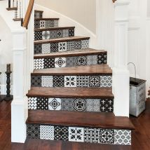 Ambiance-sticker - Stickers adhésifs escalier carrelages contremarche - dolores - 2 bandes de 15.5x108.5cm