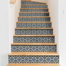 Ambiance-sticker - Stickers adhésifs escalier carrelages contremarche - francesca - 2 bandes de 12.5x87.5cm