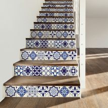 Stickers adhésifs escalier carrelages contremarche - HARISIA - 2 bandes de 13.5x94.5cm