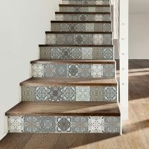 Ambiance-sticker - Stickers adhésifs escalier carrelages contremarche - inga - 2 bandes de 15x105cm