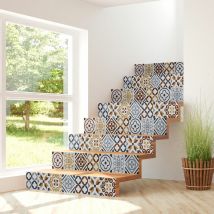 Stickers adhésifs escalier carrelages contremarche - IVANIA - 2 bandes de 16x112cm