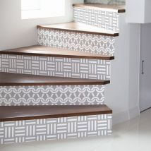Stickers adhésifs escalier carrelages contremarche - KARLSTAD - 2 bandes de 13.5x94.5cm