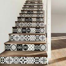 Ambiance-sticker - Stickers adhésifs escalier carrelages contremarche - luis - 2 bandes de 16x112cm