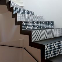 Ambiance-sticker - Stickers adhésifs escalier carrelages contremarche - tekla - 2 bandes de 12.5x87.5cm