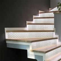 Ambiance-sticker - Stickers adhésifs escalier carrelages contremarche - thorvald - 2 bandes de 20.5x143.5cm