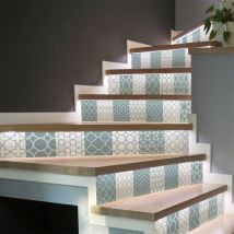 Ambiance-sticker - Stickers adhésifs escalier carrelages contremarche - torvald - 2 bandes de 20.5x143.5cm