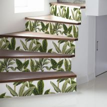 Ambiance-sticker - Stickers adhésifs escalier carrelages contremarche - tropical cabo polonio - 2 bandes de 12.5x90cm