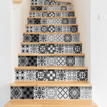 Ambiance-sticker - Stickers adhésifs escalier carrelages contremarche - zoelia - 2 bandes de 12.5x87.5cm