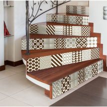 Ambiance-sticker - Stickers adhésifs escalier carrelages contremarche - espen - 2 bandes de 12.5x87.5cm