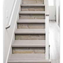 Contremarche adhésive autocollante 3 planches bois vieilli 19,5x100cm Marron Gris - Autocollant pour Bois Vieilli 19,5x100cm - 3 Planches Marron Gris.