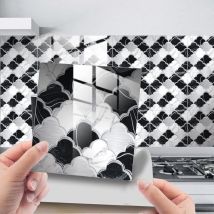 Stickers Carreaux Muraux - 25 Pièces Adhésive Décorative à Carreaux pour Salle de Bains et Cuisine Stickers Carrelage, Décoration Murale en Carrelage