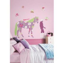Thedecofactory - fantasie horse - Stickers repositionnables géants cheval motifs fantaisies 128x114