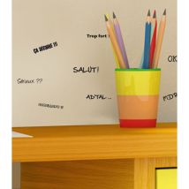 Sticker autocollant décoratif x2, 11 cm x 10 cm, pour jeunes emplois, avec des citations et illustrations de texte.