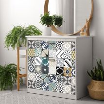 Stickers adhésif décoration Meuble - 30 stickers carreaux de ciment meuble authentiques thonila - 30stickers10x10cm