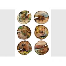 Stickers - Illustrations de Villes - 1 planche 65x85 cm
