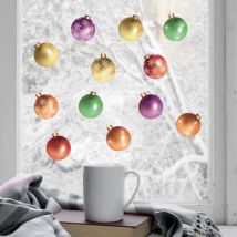Stickers de Noël pour vitres 29,7 cm x 21 cm, décoration électrostatique pour fenêtres et murs.