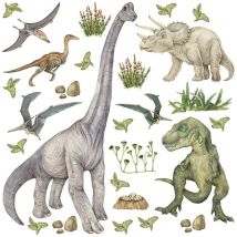 Stickers dinosaures - 1 planche 30x30cm