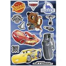 Stickers Fênêtre Disney Cars 3 Flash Mc Queen, Jackson Storm, Cruz Ramirez et Hook 31x31cm