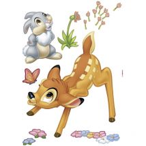 Stickers géant Bambi & Panpan Disney avec des fleurs colorées