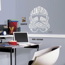 Stickers Géant Stormtrooper Typographique Star Wars