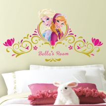 Stickers géant tete de lit personnalisable La Reine des Neiges Disney