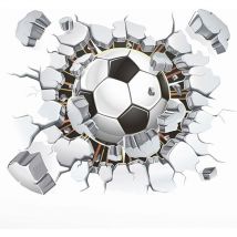 Stickers muraux 3d football (40x50cm) I autocollants décoratifs Sport Poster I sticker mural pour chambre d'enfant garçon enfants bébé crèche ado