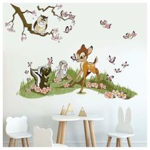 Stickers Muraux Animaux Foret Autocollant Mural Bambi Jungle Amovible Deco Stickers Chambre Bébé Enfant Decoration