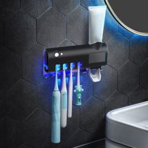 Distributeur automatique de dentifrice à énergie solaire rechargeable avec rayons uv, support mural pour brosse à dents