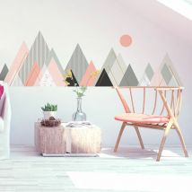 Stickers muraux - Décoration chambre salon - Autocollant Sticker mural géant montagnes scandinaves ALPINA - 110x165cm