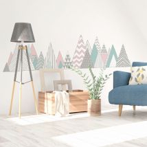 Stickers muraux - Décoration chambre salon - Autocollant Sticker mural géant montagnes scandinaves pensacola - 40x60cm