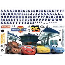 Roommates - Stickers Muraux Géants Disney Cars - Avec les Lettres de l'Alphabet