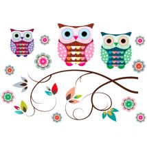 Stickers Muraux Hiboux