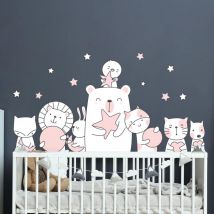 Stickers muraux Sticker Mural Autocollant - animaux gardiens des étoiles - Stickers adhésifs - 165x110cm