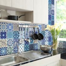 Sticker Mural Carrelage adhésif Cuisine Salle de Bain - 24 stickers carrelages azulejos sacranio - 24stickers10x10cm