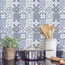 Sticker Mural Carrelage adhésif Cuisine Salle de Bain - 9 stickers carreaux de ciment aniciah - 9stickers10x10cm