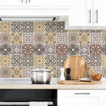 Sticker Mural Carrelage adhésif Cuisine Salle de Bain - 9 stickers carreaux de ciment pitigliano - 9stickers10x10cm