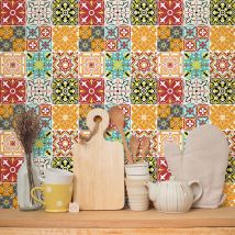 Stickers muraux - Sticker Mural Carrelage adhésif Cuisine Salle de Bain - 9 stickers carrelages milini - 9stickers10x10cm