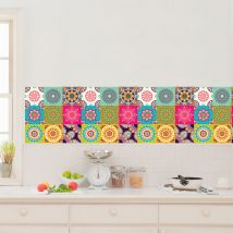 Ambiance-sticker - Stickers muraux - Sticker Mural Carrelage adhésif Cuisine Salle de Bain - 9 stickers carrelages tango - 9stickers20x20cm