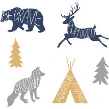 Roommates - Stickers - Nature Avec Ours - Hauteur 92.71 cm