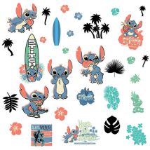 Stickers repositionnables - Lilo et Stitch - Stitch Surf - 13 cm x 26 cm